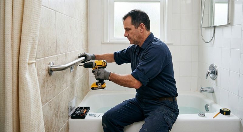 Shower Grab Bar Installation in Conroe, TX